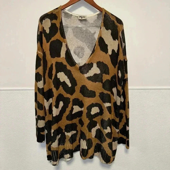 Show Me Your Mumu Leopard Print Sweater / Large / Brown, Black, & Cream - Picture 1 of 15